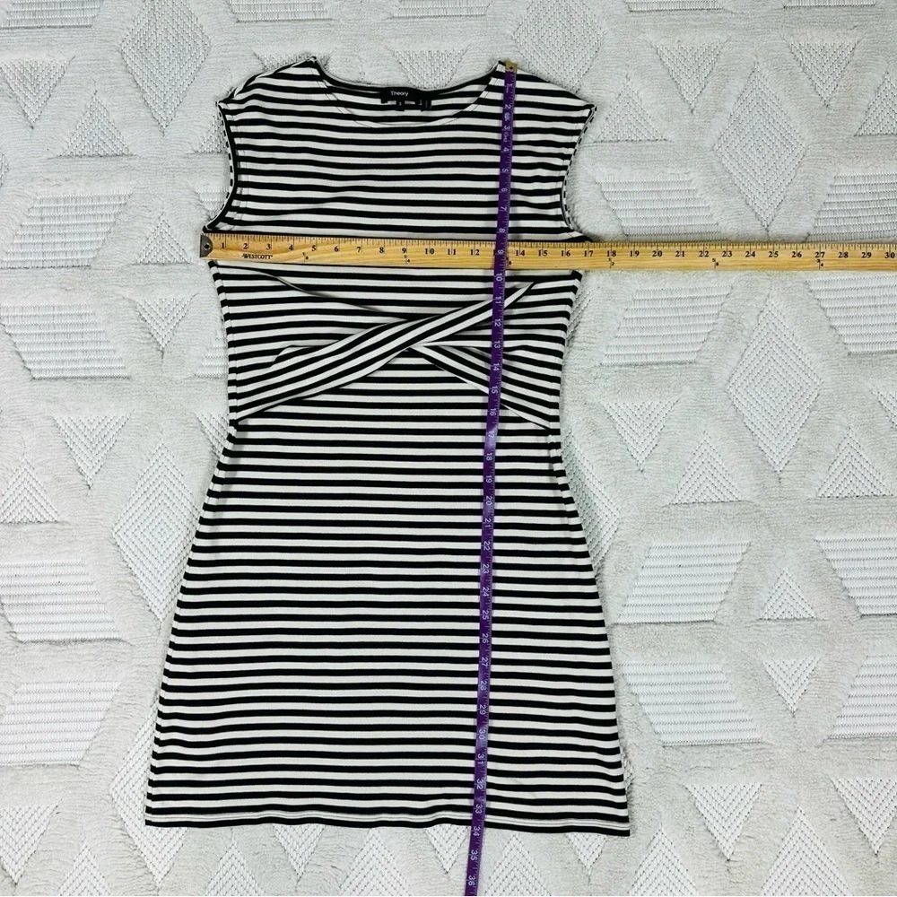Theory Dress Small  Stripe  Sleeveless Twist-Front Clinton - Picture 11 of 17